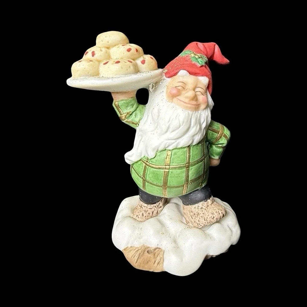 Fitz & Floyd Holiday Hamlet Enchanted Forest Pastry Vendor Figurine 1993
